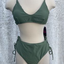 New Two Piece Oliver Green Bikini Set In Size XL