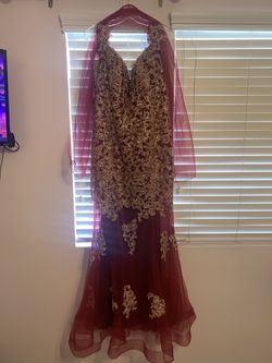 Two Prom Dresses/burgundy/ocean blue/plus size 3X