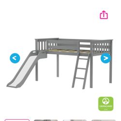 Twin Low Loft Bed With Slide