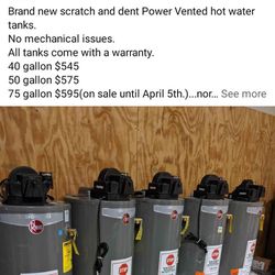Power Vent Hot Water Heater Available Delivery Available 