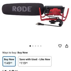Rode VideoMic Camera-Mount Shotgun Microphone with Rycote Lyre Shock Mounting, Black Rode VideoMic Camera-Mount Shotgun Microphone with Rycote Lyre Sh