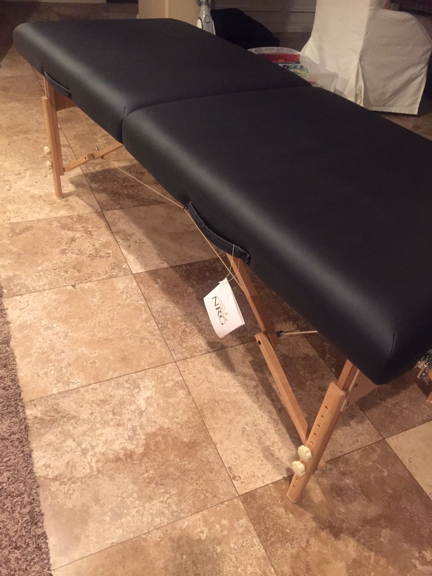 New NRG Chi Portable Massage table Professional black assembled includes premium headrest and carrying case