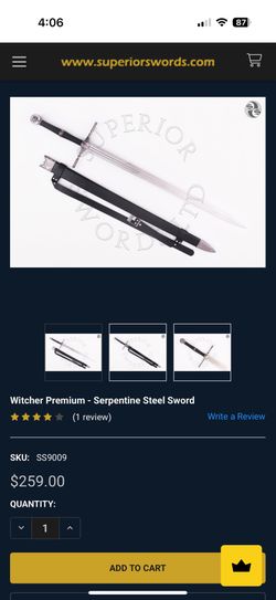 🗡️ Witcher Premium – Serpentine Steel Sword 