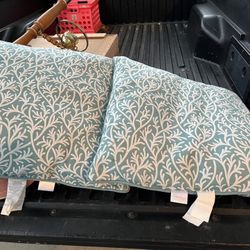 BIG set Pair Teal Pillows 