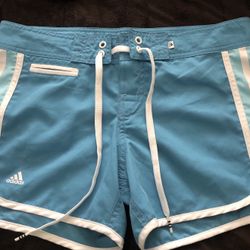 Adidas Shorts Blue & White Size 1 Juniors Great For Summer Outdoor Activity  SHIPPING ONLY Preowned