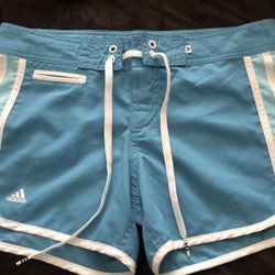 Cute Adidas Shorts Blue & White Size 1 Juniors Worn Once  SHIPPING ONLY Preowned