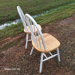White/light Wood Dining Chairs