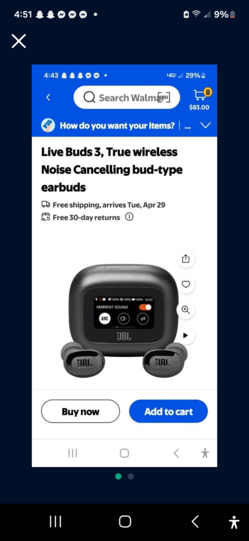 JBL Noise Canceling Earbuds