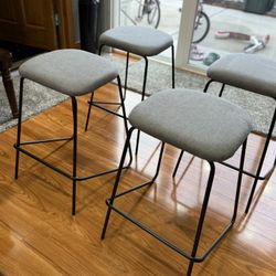 Set of 4 Gray Bar Stools