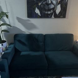 teal sofa set