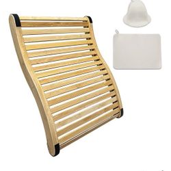 Natural Bamboo Sauna Backrest, Cooler and More Flexible Than Wood, Complete with a Sauna Hat and a Seat Pad, Features Anti-Slip Rubber Pad. Sauna