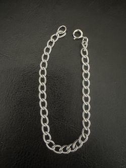 Sterling Silver oval Textured Link 7 1/2" Bracelet Pre Owned