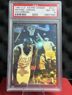1992 UD Award Winner Michael Jordan Holograms AW1 PSA 8