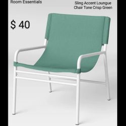 Brand New Sling Accent Loungue Chair Tone Crisp Green 
