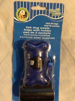 Dog waste bags with holder