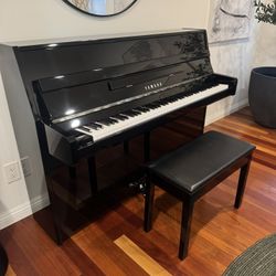 Yamaha B1 PE Upright Piano with chrome hardware