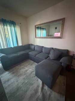 Sectional sofa bed w/storage ottoman