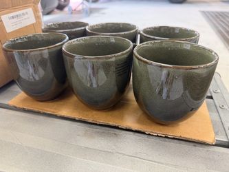 NEW 6pc 12oz Gradient Green Ceramic Mugs