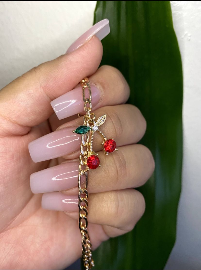Cherry ankle bracelet