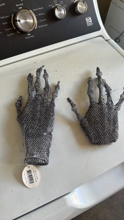 Metallic Mesh Skeleton Hands Decoration Pair