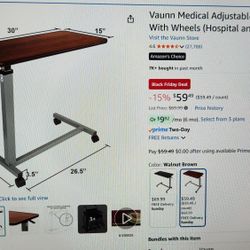Adjustable Over bed Bedside Table 