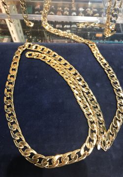 24KT Gold Bonded 25" 10.5mm Cuban Link Chain