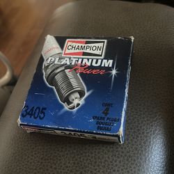 NOS Champion Platinum Power Spark Plugs, specifically model 3405 box of 4