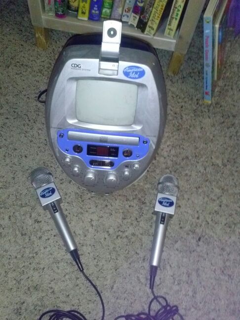 American Idol Karaoke Machine with 2 microphones & camera for Sale in ...