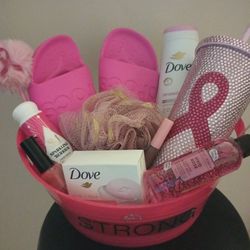Pink October Breast Cancer Awareness Gift Basket With Crocs 
