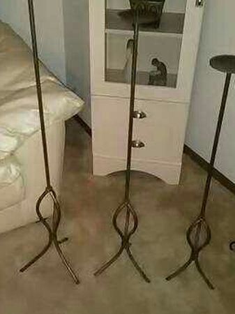(3) Tall Metal Floor Candle Holders * Heavy Duty!