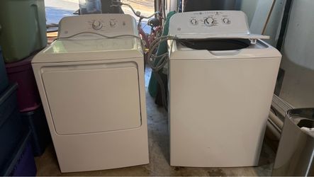 GE washer and electric dryer. Both work and are in good condition.