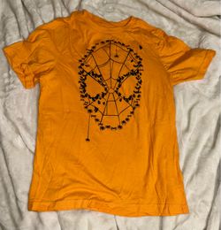 Marvel Halloween T-Marvel Orange Halloween Spider-Man Skull T-shirt Youth Medium