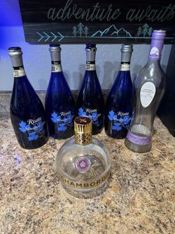 Empty Wine / Liquor Bottles - Great For Crafting $3 For All In The Picture