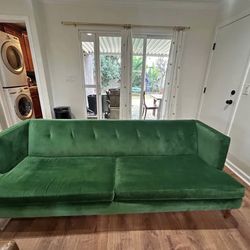CB2 Sofa in Emerald Green
