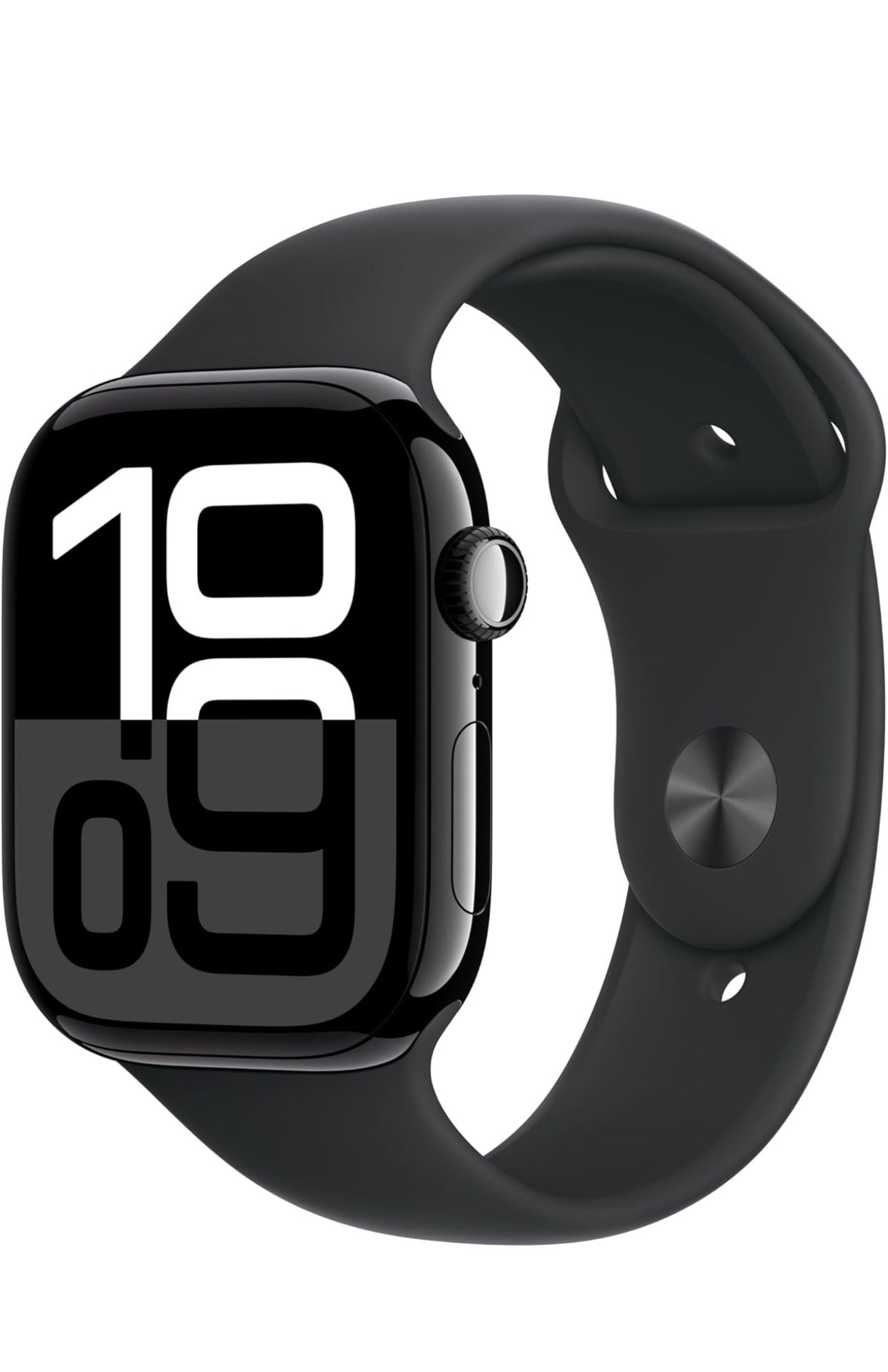 Apple Watch Series 10 [GPS + Cellular 46mm case] Smartwatch with Jet Black Aluminum Case with Black Sport Band - M/L. Fitness Tracker, ECG App, Always