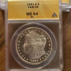1881 S Morgan Silver Dollar MS64 PL