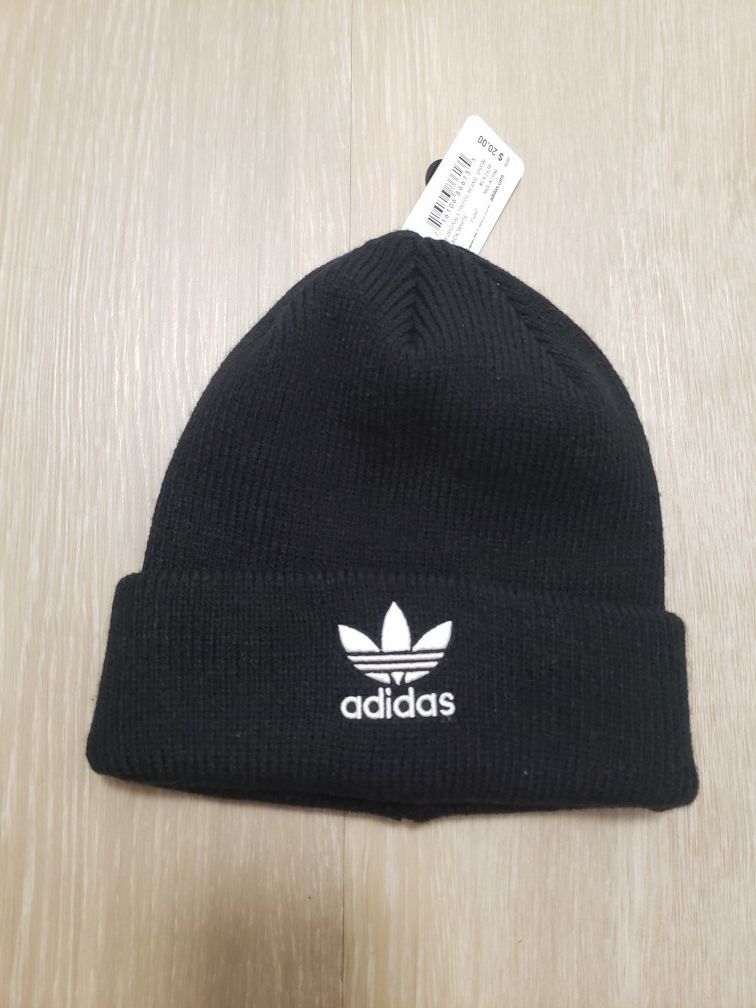 Women's Adidas Originals Trefoil Beanie #CK2438 Black White