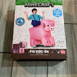 Child Costume Minecraft Pig Ride - On