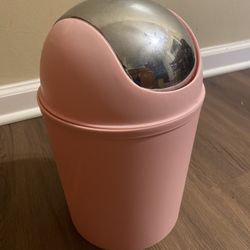 Pink Bathroom Garbage Can 