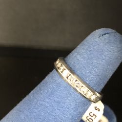 Platinum  Diamond Band 4.8 Grams Size 4.5 