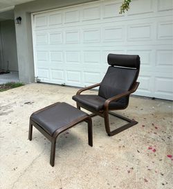 Leather Armchair and Ottoman [FREE Delivery🚚]
