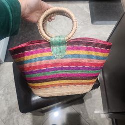 Artisan Mexican Palm Leaf Tote Bag