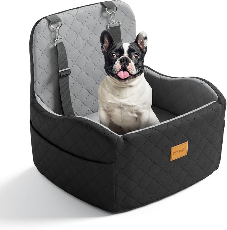 Brand New Unopened    Dog Car Seat for Small/Medium Dogs Under 35lbs, Detachable & Washable Elevated Pet Travel Bed, 2 Storage Pockets & Safety Belt, 