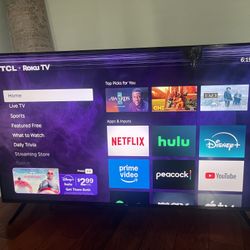 DAMAGED 55” TCL Roku TV with Remote
