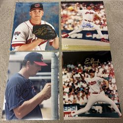 Lot Of 4 Cleveland Indians Autographed 8x10 Photos 