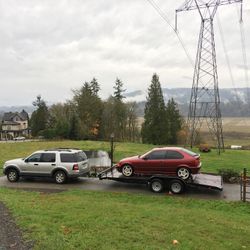 22' Car Hauler Trailer - 8.5' Wide - 18' x 7' deck with 4' Dovetail - Dual Axle - 1 Owner