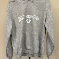 Gray Hoodie Sweatshirt “True Religion” Not Designer 