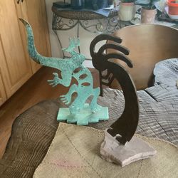 Metal Southwestern Sculptures Pair 