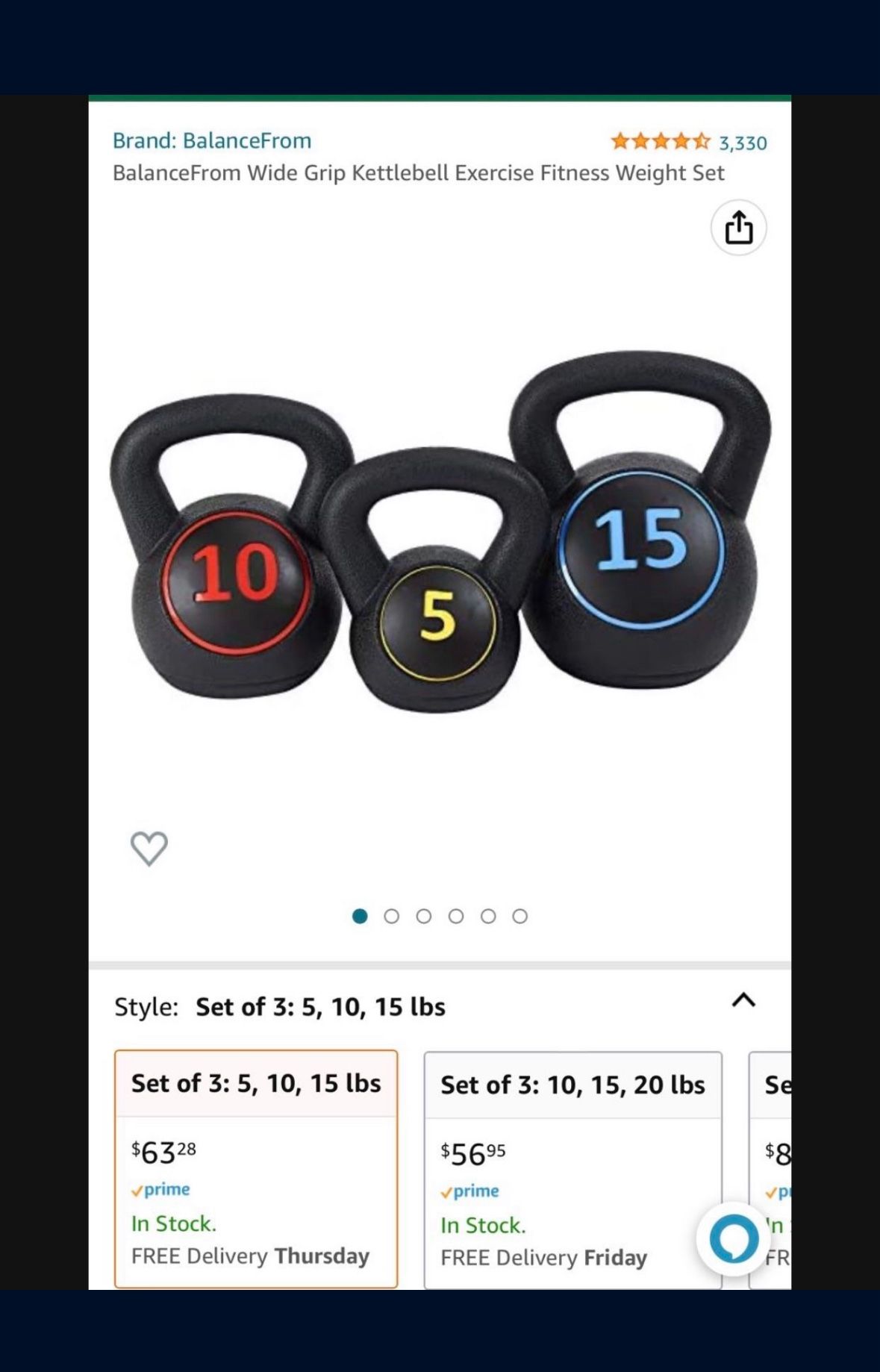BalanceFrom Wide Grip Kettlebell Exercise Fitness Weight Set