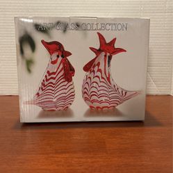 Art Glass Collection Chickens- Beachcomber International Set 5“ X 4 1/2” S1